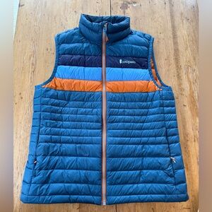 Cotopaxi Blue and Orange women’s Puffer down Vest